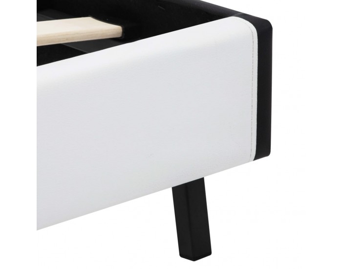 Sonata Рамка за легло с LED, бяла, изкуствена кожа, 120x200 cм
