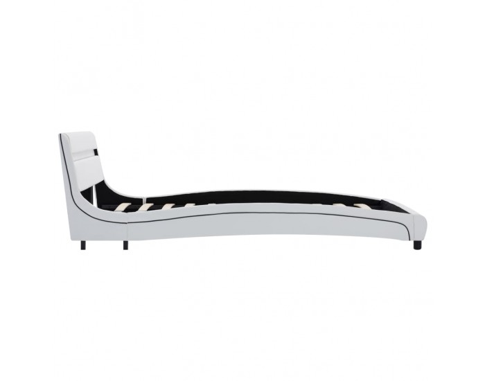 Sonata Рамка за легло с LED, бяла, изкуствена кожа, 160x200 cм