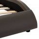 Sonata Рамка за легло с LED, сиво и бяло, изкуствена кожа, 90x200 cм