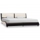 Sonata Рамка за легло с LED, черно и бяло, изкуствена кожа, 180x200 cм