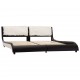 Sonata Рамка за легло с LED, черно и бяло, изкуствена кожа, 180x200 cм