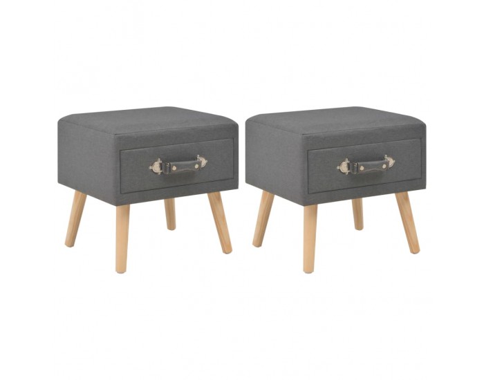 Sonata H Нощни шкафчета, 2 бр, тъмносиви, 40x35x40 см, плат