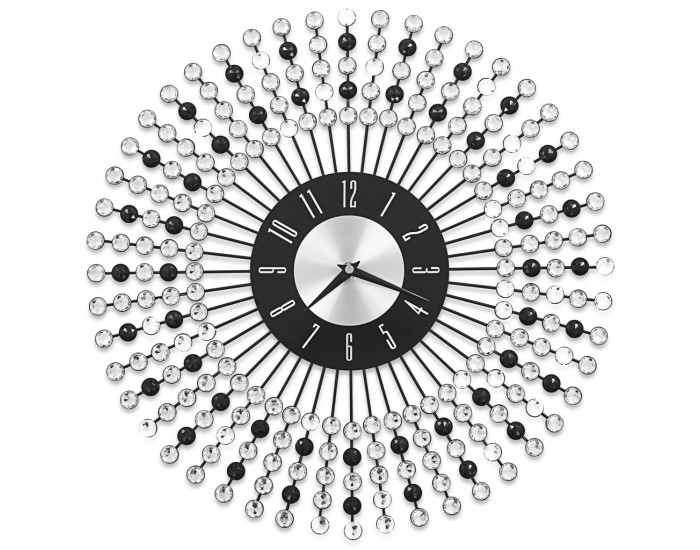 Sonata Стенен часовник, метал, 43 см, черен