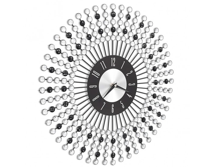 Sonata Стенен часовник, метал, 43 см, черен