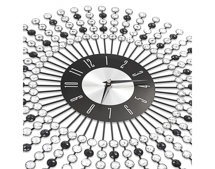 Sonata Стенен часовник, метал, 43 см, черен