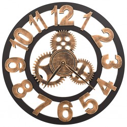 Sonata Стенен часовник, метал, 58 см, златисто и черно - Sonata H