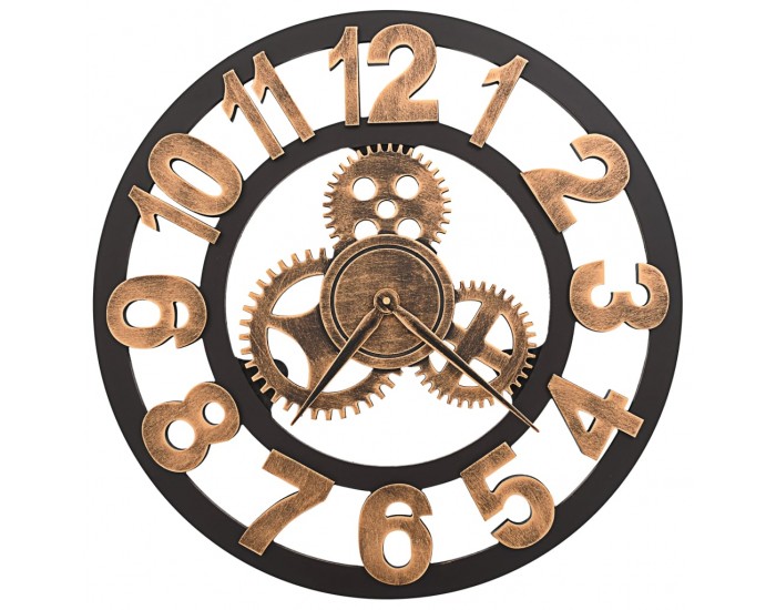 Sonata Стенен часовник, метал, 58 см, златисто и черно