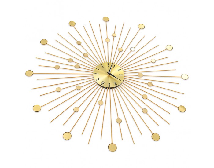 Sonata Стенен часовник, метал, 70 см, златист