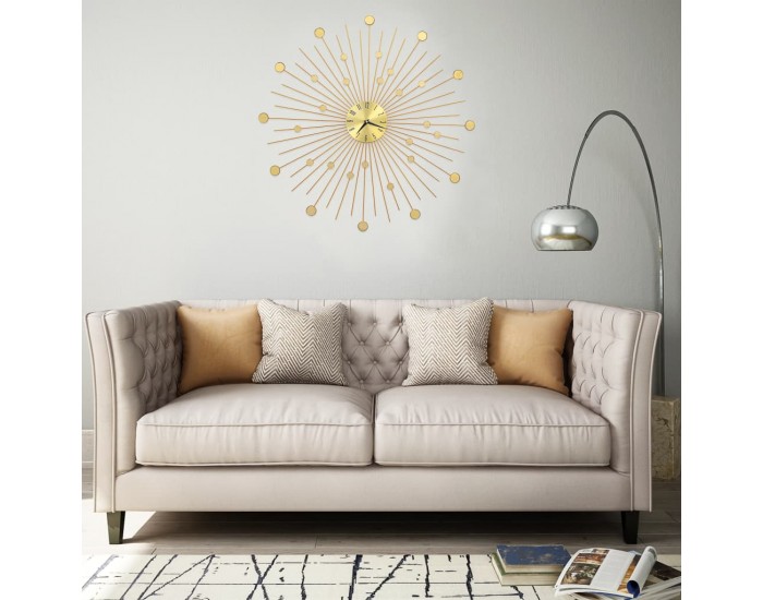 Sonata Стенен часовник, метал, 70 см, златист