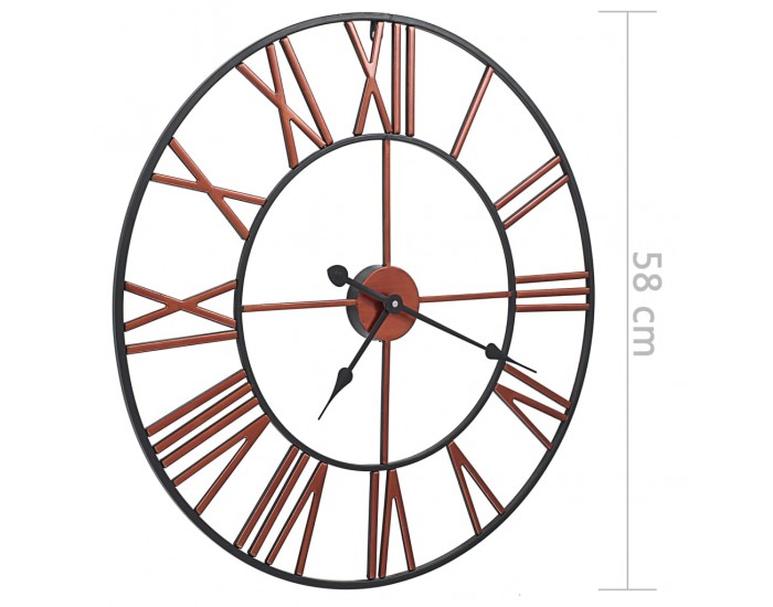 Sonata Стенен часовник, метал, 58 см, червен