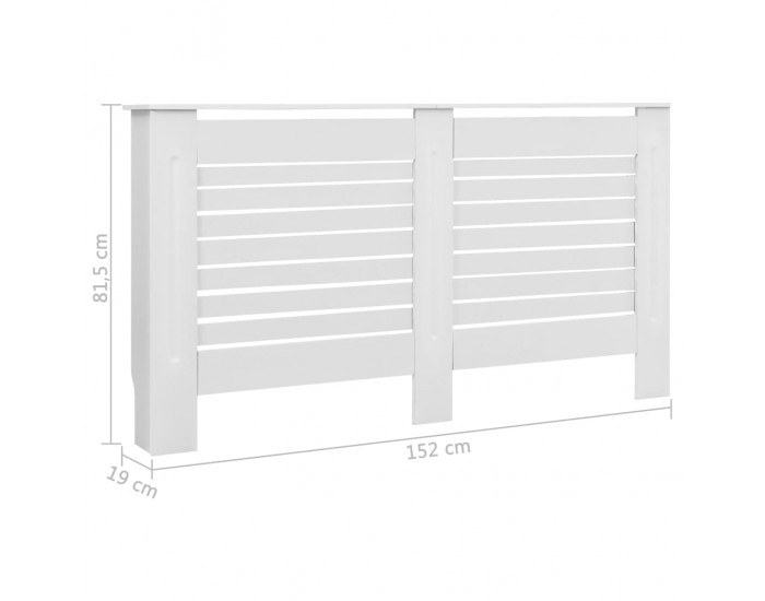 Sonata Параван за радиатор, бял, 152x19x81,5 см, МДФ