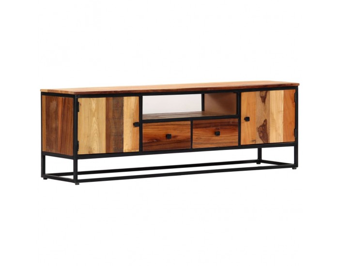 Sonata ТВ шкаф, 120x30x40 cм, регенерирано дърво масив и стомана