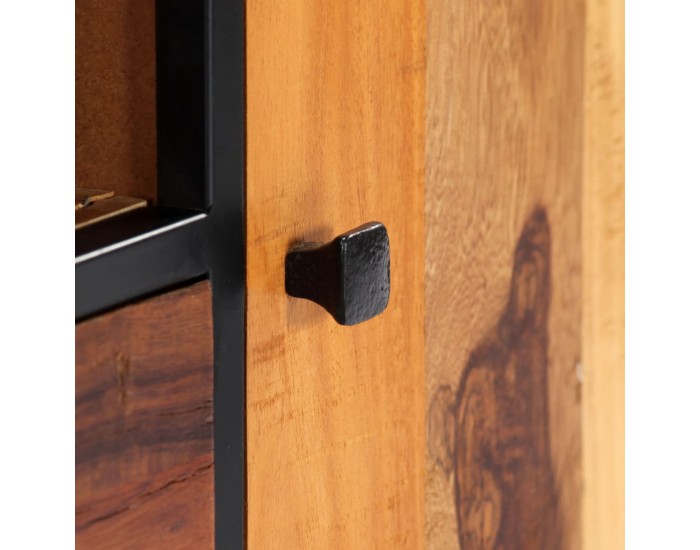 Sonata ТВ шкаф, 120x30x40 cм, регенерирано дърво масив и стомана