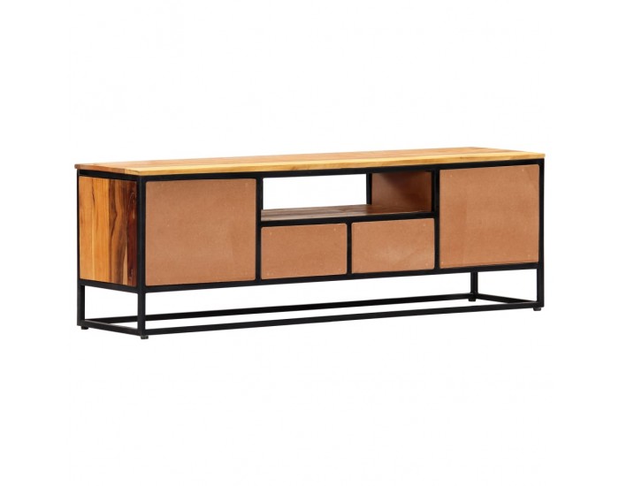 Sonata ТВ шкаф, 120x30x40 cм, регенерирано дърво масив и стомана