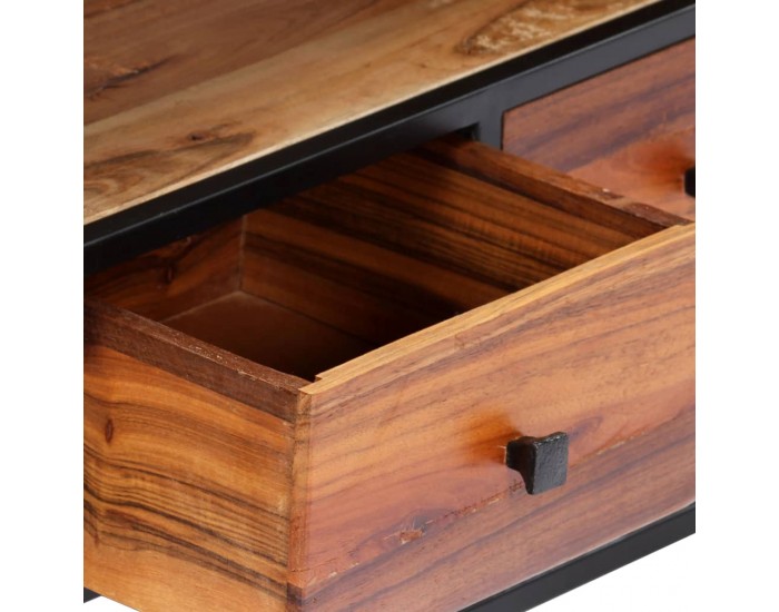 Sonata ТВ шкаф, 120x30x40 cм, регенерирано дърво масив и стомана