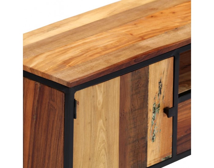 Sonata ТВ шкаф, 120x30x40 cм, регенерирано дърво масив и стомана