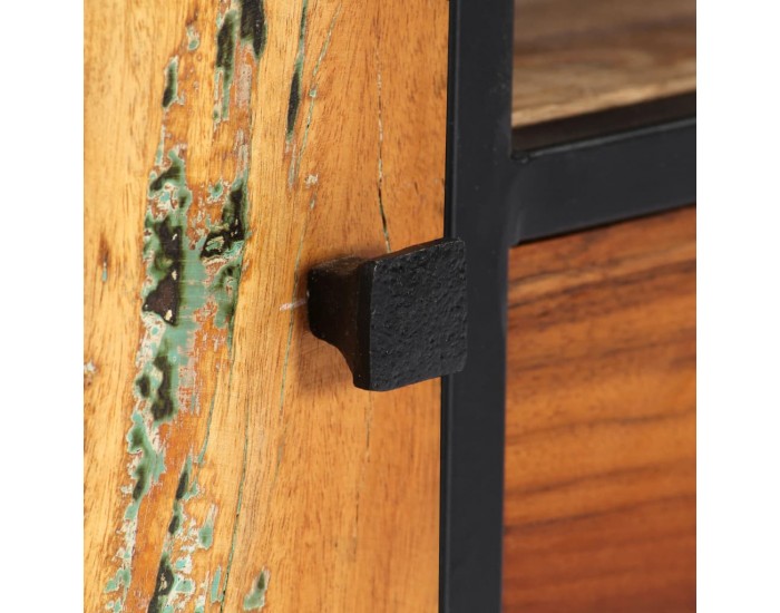 Sonata ТВ шкаф, 120x30x40 cм, регенерирано дърво масив и стомана