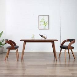 Sonata Трапезни столове, 2 бр, тъмносиви, извито дърво и текстил - Трапезни столове