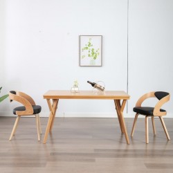 Sonata Трапезни столове, 2 бр, черни, извито дърво и изкуствена кожа - Трапезни столове