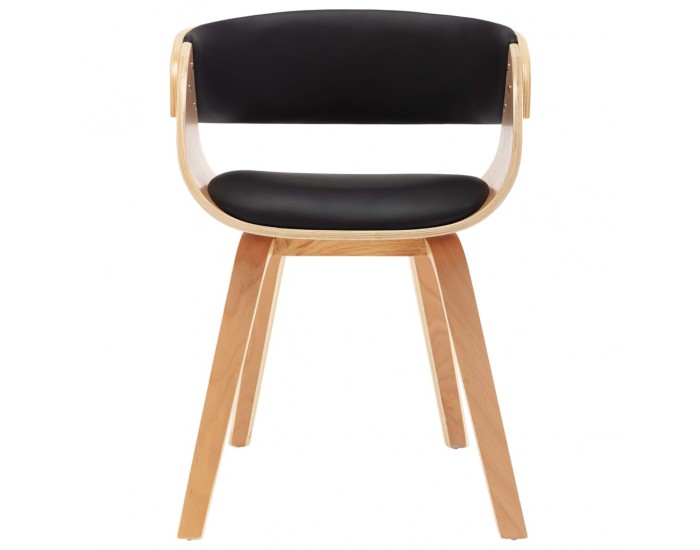 Sonata Трапезен стол, черен, извито дърво и изкуствена кожа