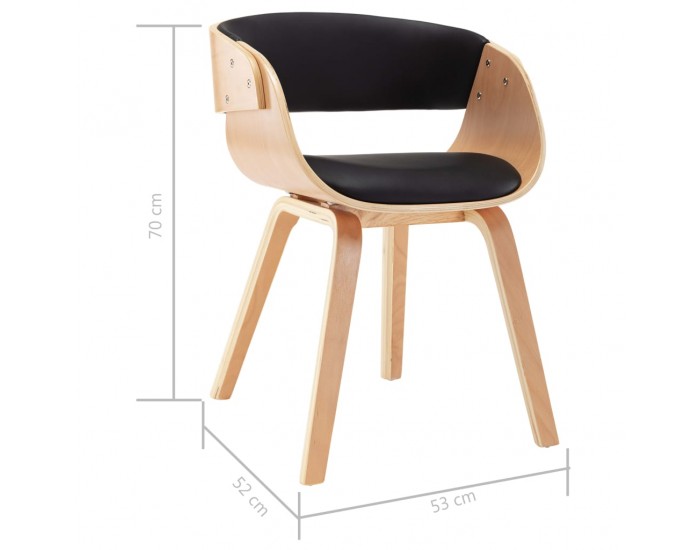 Sonata Трапезен стол, черен, извито дърво и изкуствена кожа