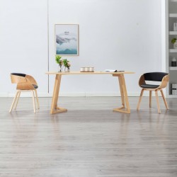 Sonata Трапезен стол, черен, извито дърво и изкуствена кожа - Трапезни столове