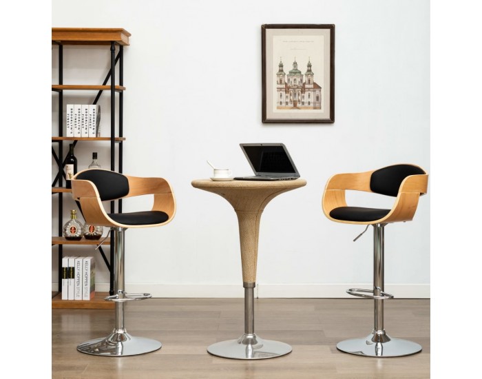 Sonata H Бар табуретка, черна, извито дърво и изкуствена кожа Sonata H Бар табуретка, черна, извито дърво и изкуствена кожа