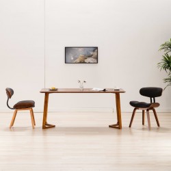 Sonata Трапезни столове, 2 бр, сиви, извито дърво и текстил - Трапезни столове