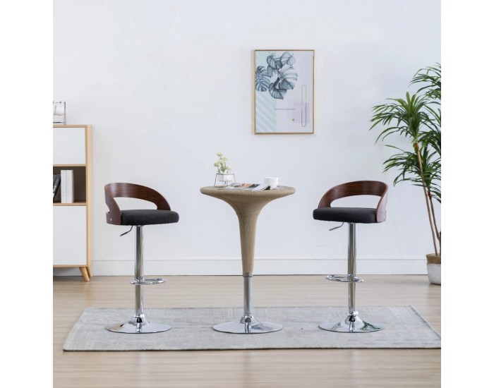 Sonata Бар столове, 2 бр, тъмносиви, текстил и извито дърво