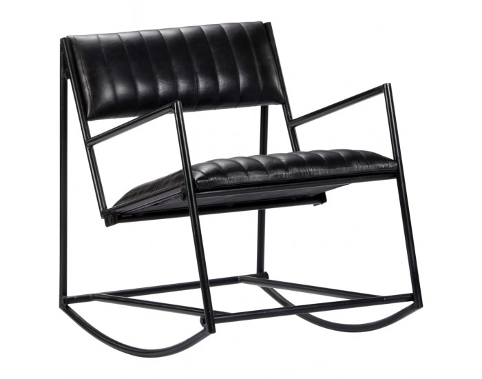 Sonata Люлеещ стол, черен, естествена кожа
