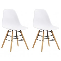 Sonata Трапезни столове, 2 бр, бели, пластмаса - Трапезни столове