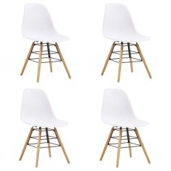 Sonata Трапезни столове, 4 бр, бели, пластмаса - Трапезни столове
