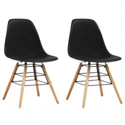Sonata Трапезни столове, 2 бр, черни, пластмаса - Трапезни столове