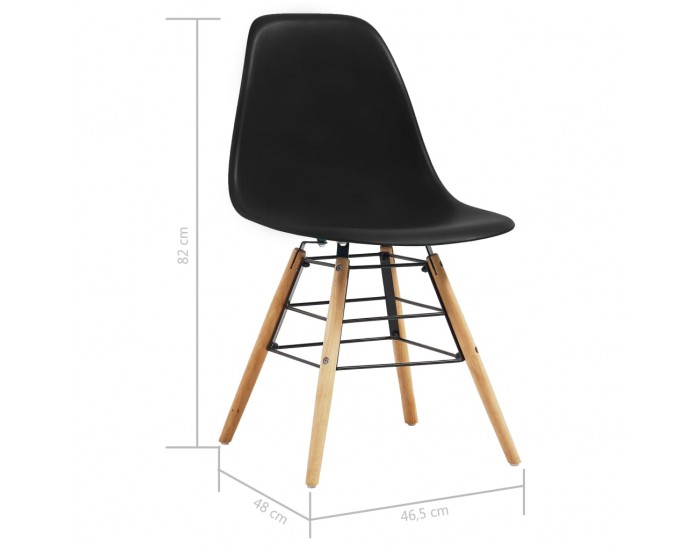 Sonata Трапезни столове, 4 бр, черни, пластмаса