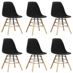 Sonata Трапезни столове, 6 бр, черни, пластмаса - Трапезни столове