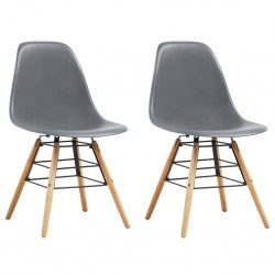 Sonata Трапезни столове, 2 бр, сиви, пластмаса - Трапезни столове