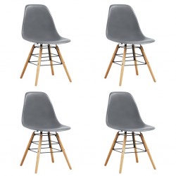 Sonata Трапезни столове, 4 бр, сиви, пластмаса - Трапезни столове