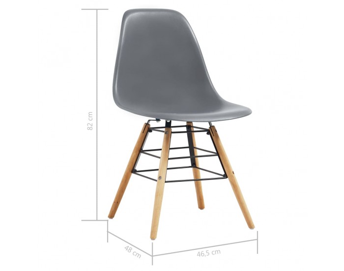 Sonata Трапезни столове, 4 бр, сиви, пластмаса