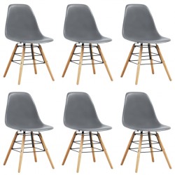 Sonata Трапезни столове, 6 бр, сиви, пластмаса - Трапезни столове
