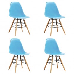 Sonata Трапезни столове, 4 бр, сини, пластмаса - Трапезни столове