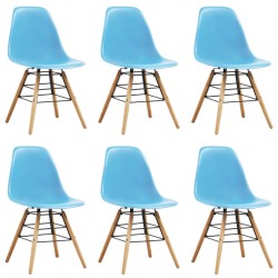Sonata Трапезни столове, 6 бр, сини, пластмаса - Трапезни столове