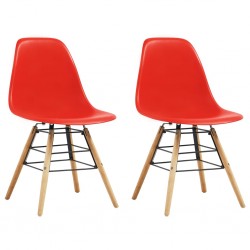 Sonata Трапезни столове, 2 бр, червени, пластмаса - Трапезни столове