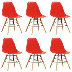 Sonata Трапезни столове, 6 бр, червени, пластмаса - Трапезни столове