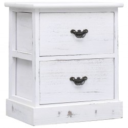 Sonata Нощно шкафче, бяло, 38x28x45 см, дърво от пауловния - Нощни шкафчета
