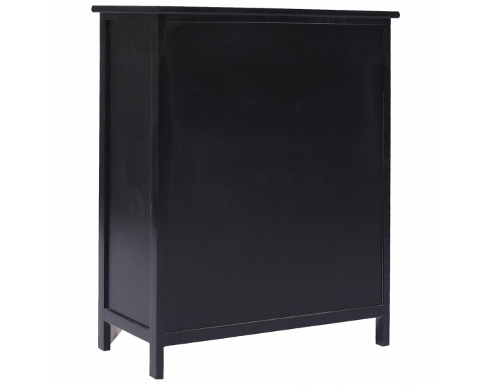 Sonata Страничен шкаф с 6 чекмеджета, черен, 60x30x75 см, пауловния