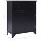 Sonata Страничен шкаф, черен, 60x30x75 см, пауловния