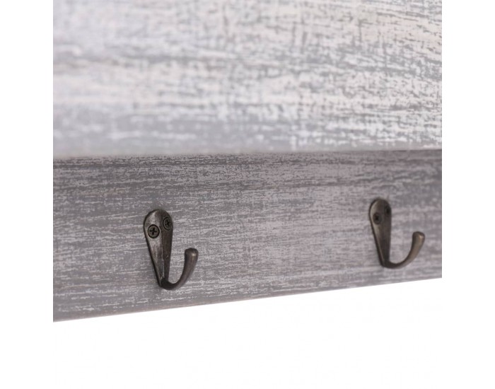 Sonata Стенна закачалка за палта, сива, 50x10x23 см, дърво