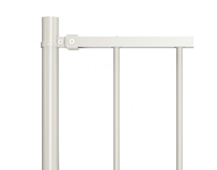 Sonata Оградно пано с колове прахово боядисана стомана 1,7x1,25 м бяло