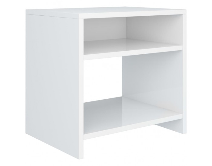 Sonata Нощни шкафчета, бяло със силен гланц, 2 бр, 40x30x40 см, ПДЧ