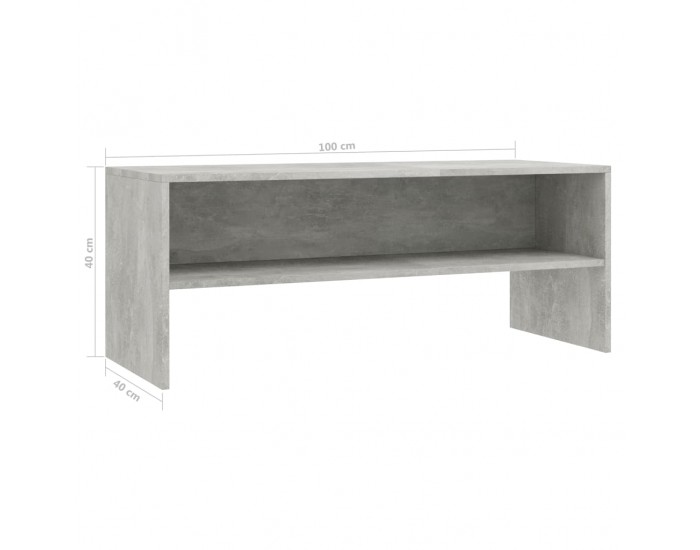 Sonata ТВ шкаф, бетонно сив, 100x40x40 см, ПДЧ